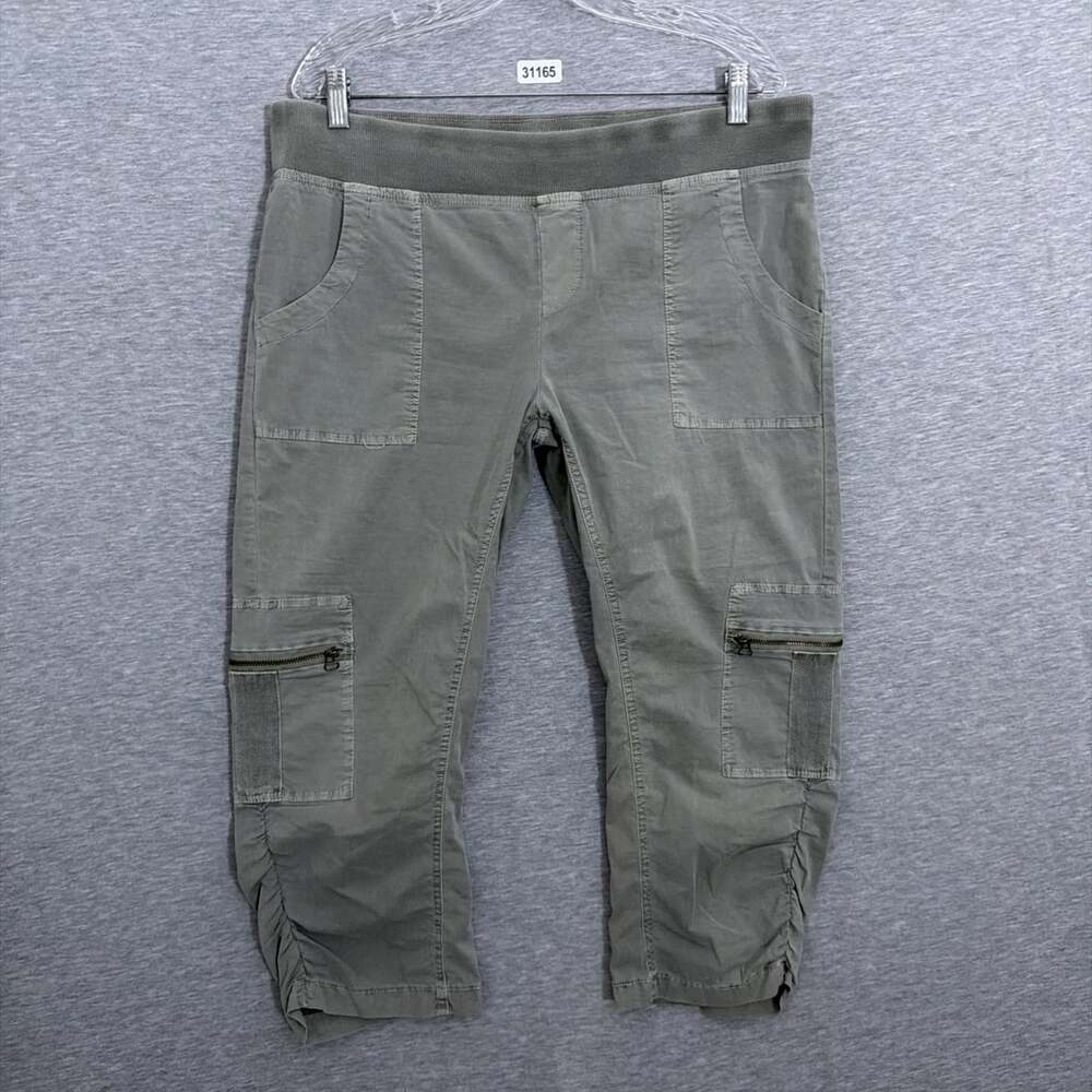 XCVI Wearables Womens XL Olive Green Nadia Cargo Crop Pants